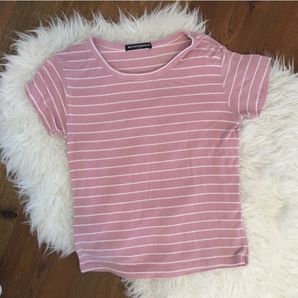 Brandy Melville Tops - Striped Pink Brandy Melville T-shirt
